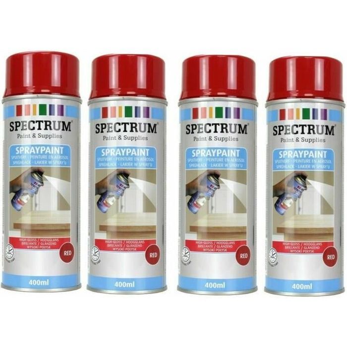 Tinta spray - SPECTRUM - Vermelha - 400ml - Acrílica - Brilhante