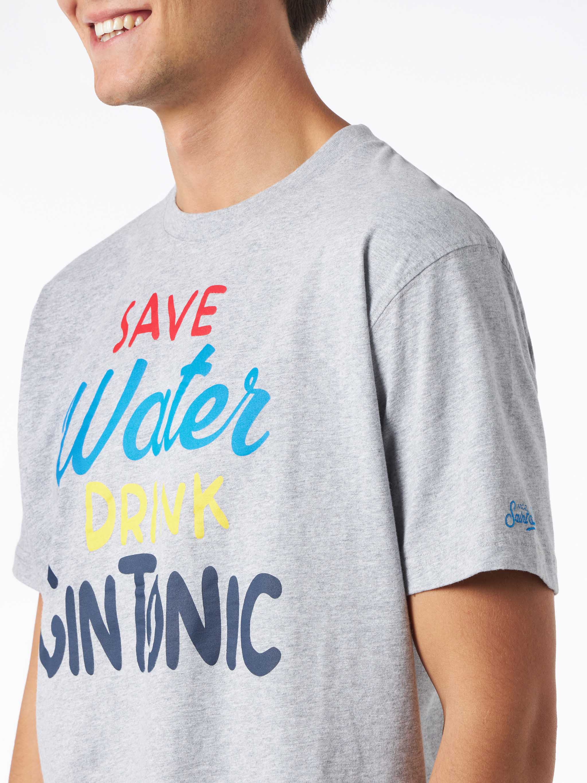 T-shirt van zwaar katoen voor heren met Gin Tonic-print.