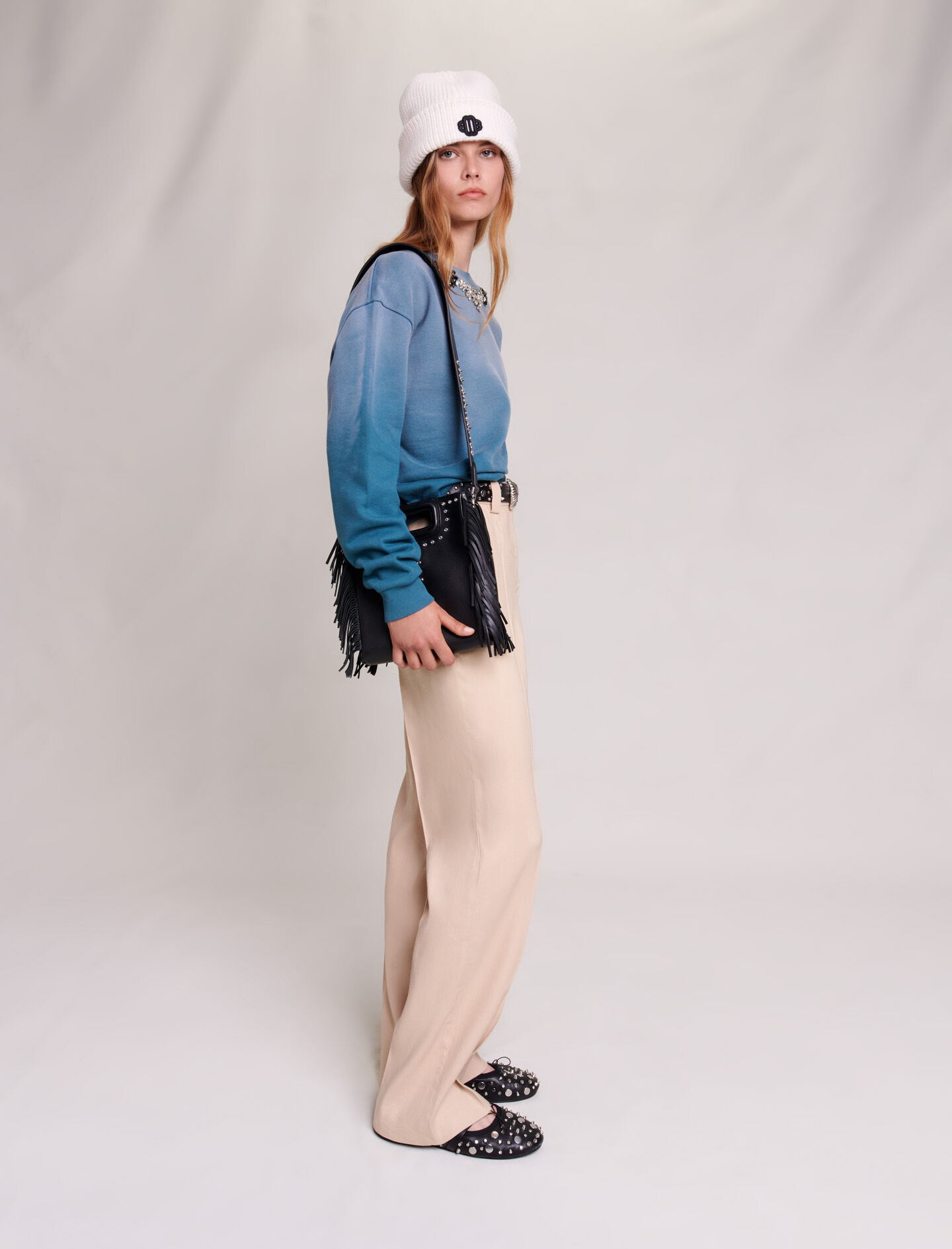 Tweekleurig sweatshirt - Blauw