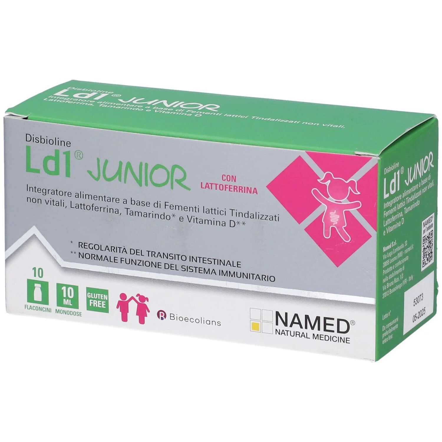 NAMED Disbioline Ld1 Junior 10 flesjes van 10 ml. Voedingssupplement voor de afweer.