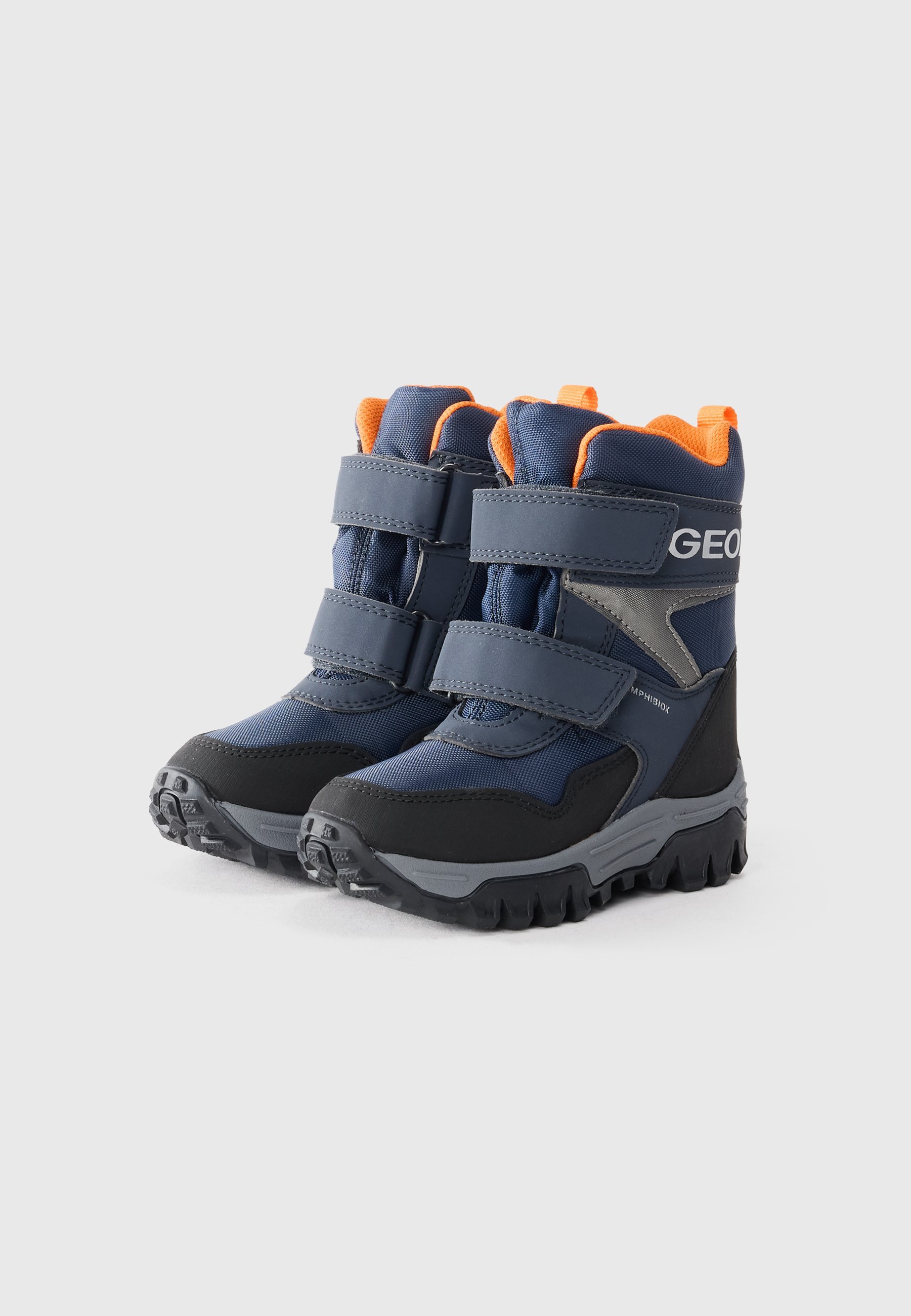 Geox HIMALAYA - Stivali invernali - blu navy/arancione