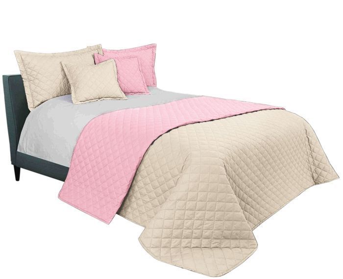 Tutumi Inez Sprei Beige Roze 240x220x1cm