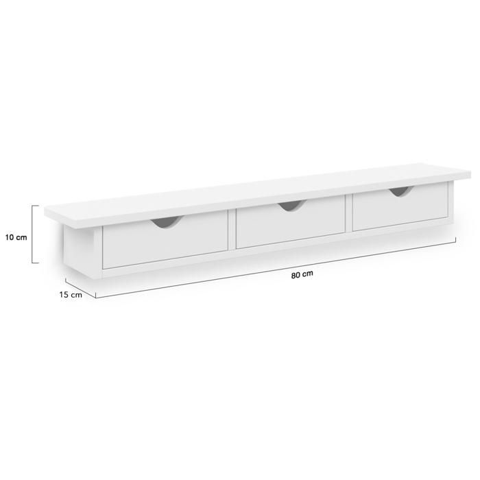 IDMARKET LISE 3-laden witte halconsole wandplank