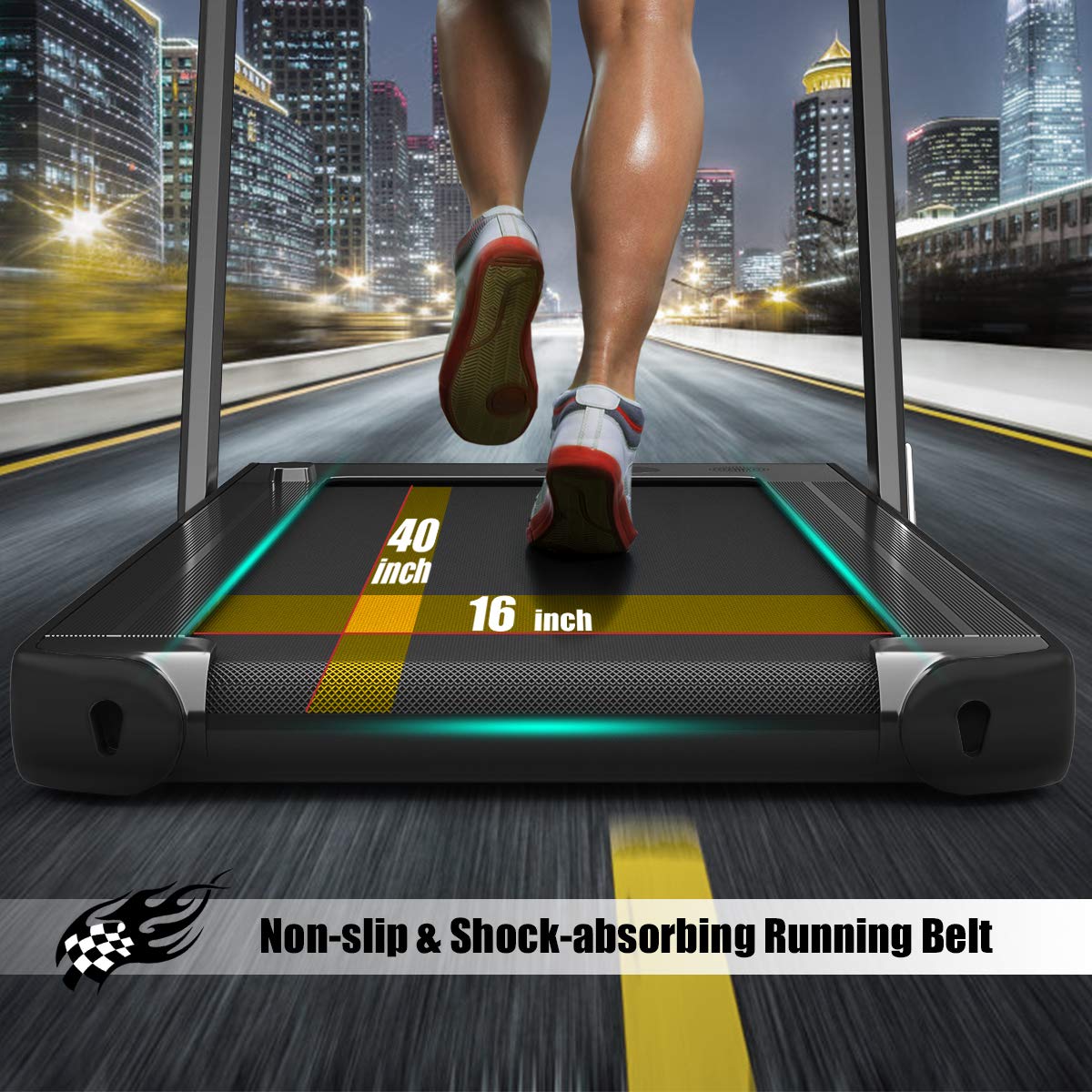 2-in-1-Klapplaufband mit Dual-Display, 2,25 PS Superfit-Elektro-Unterbau-Laufmatte