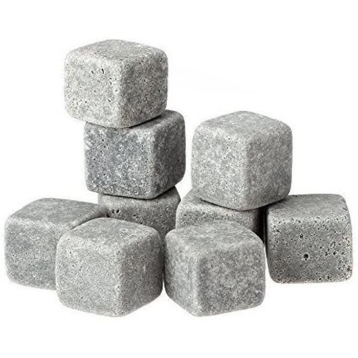 Whiskey Stones - Granite - Set of 9 - Reusable - Drink Coolers - Non-diluting