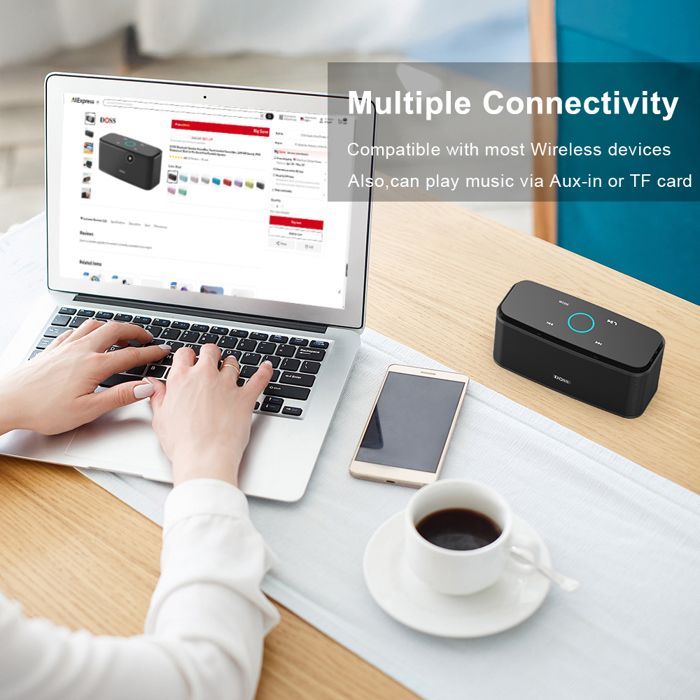 Altavoz inalámbrico portátil RNCYN - Bluetooth 5.0 - Micrófono integrado - 20 horas de reproducción - Plástico - 500-1000 mAh