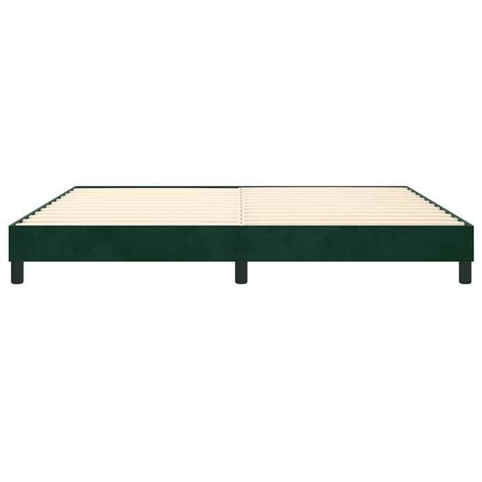 Cama de madera verde de 200 x 200 cm - Carga máxima 150 kg - Estructura de cama de muelles verde oscuro de 200 x 200 cm con tapizado de terciopelo 005_389688