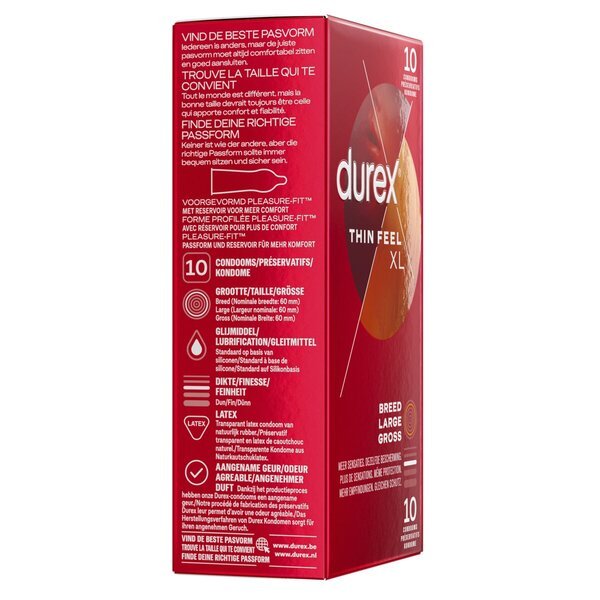 Durex Thin Feel XL prezervatīvi<br>Medicīniskā ierīce - 10 gabali