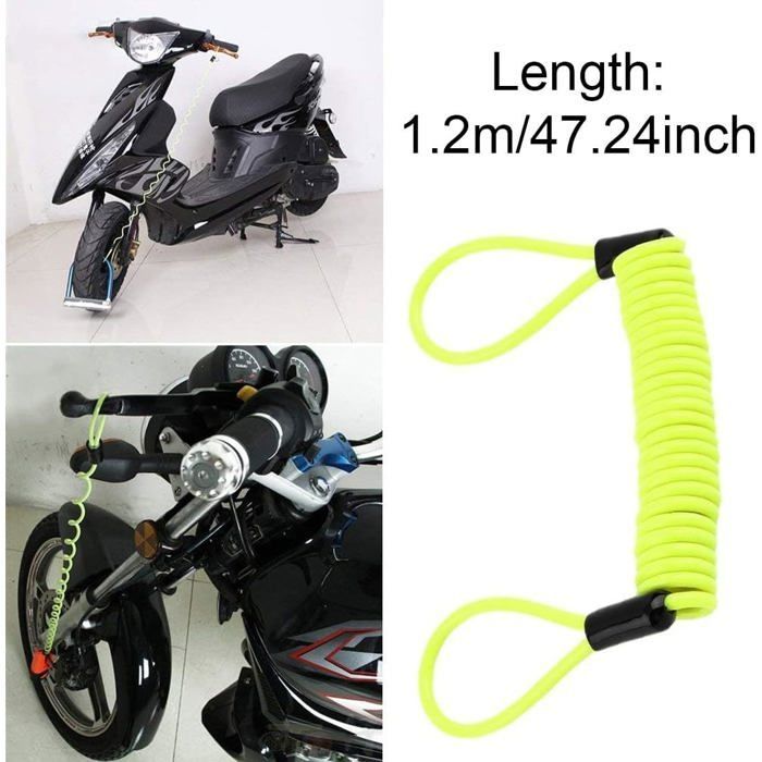 Motorrad-Scheibenschloss + Diebstahlsicherungskette + Sicherheitskabelrückführung, kompatibel mit Motorrädern, Rollern und Fahrrädern.