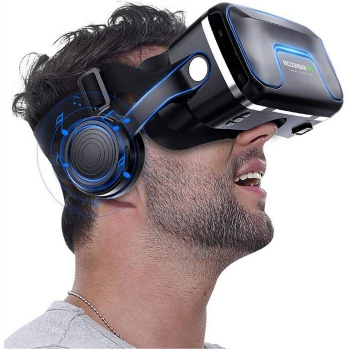 Virtual Reality Headset, Virtual Reality Glasses with Headphones, Universal Virtual Reality Glasses for Smartphones