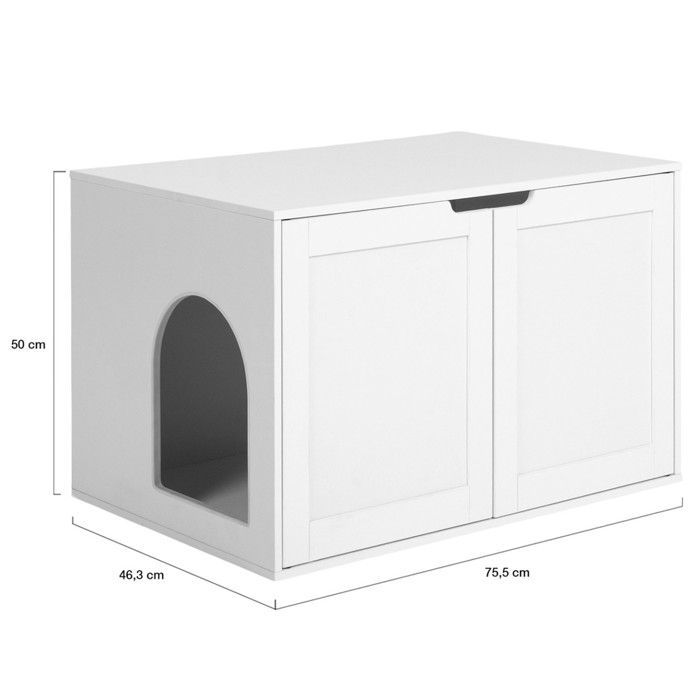 Arenero para gatos IDMARKET - arenero con doble puerta, blanco