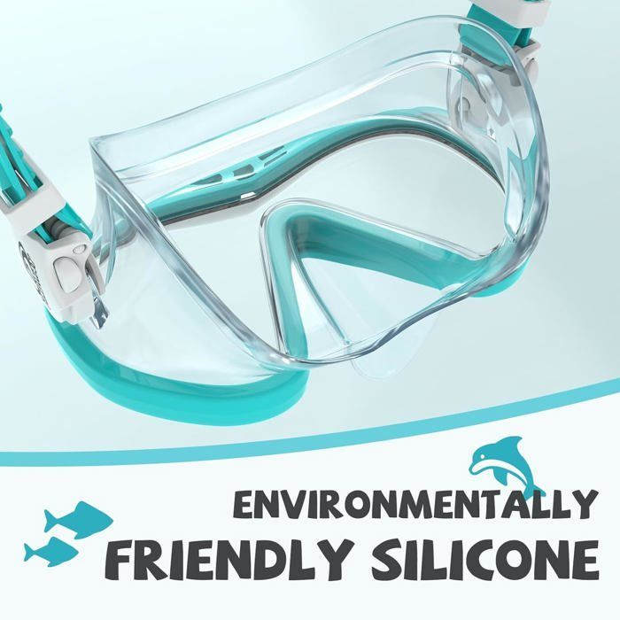 Máscara de buceo infantil Findway (de 4 a 16 años), gafas de natación panorámicas de 180°, antivaho, impermeables, ideales para nadar y practicar snorkel.