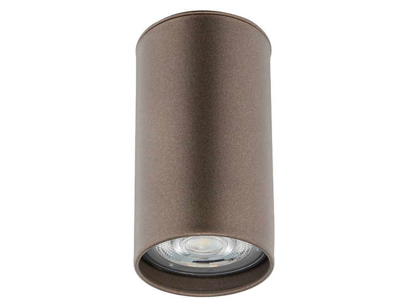 Lampa natynkowa Tune 8 cm metalowa brązowa