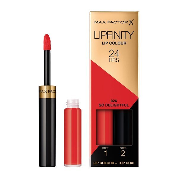 „Max Factor Lipfinity“ lūpų dažai, 026 „So Delightful“ lūpų dažai, 2,3 ml