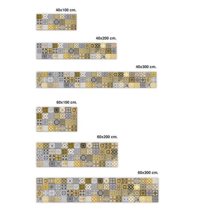 Panorama självhäftande stänkskydd för kök, hydraulisk gul, 60x300 cm - Självhäftande stänkskydd för kök - Köksväggskydd