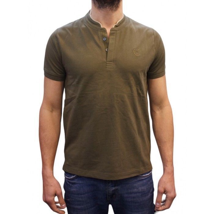 Cerruti 1881 Polo col mao manches courtes New Firenza Kaki Homme
