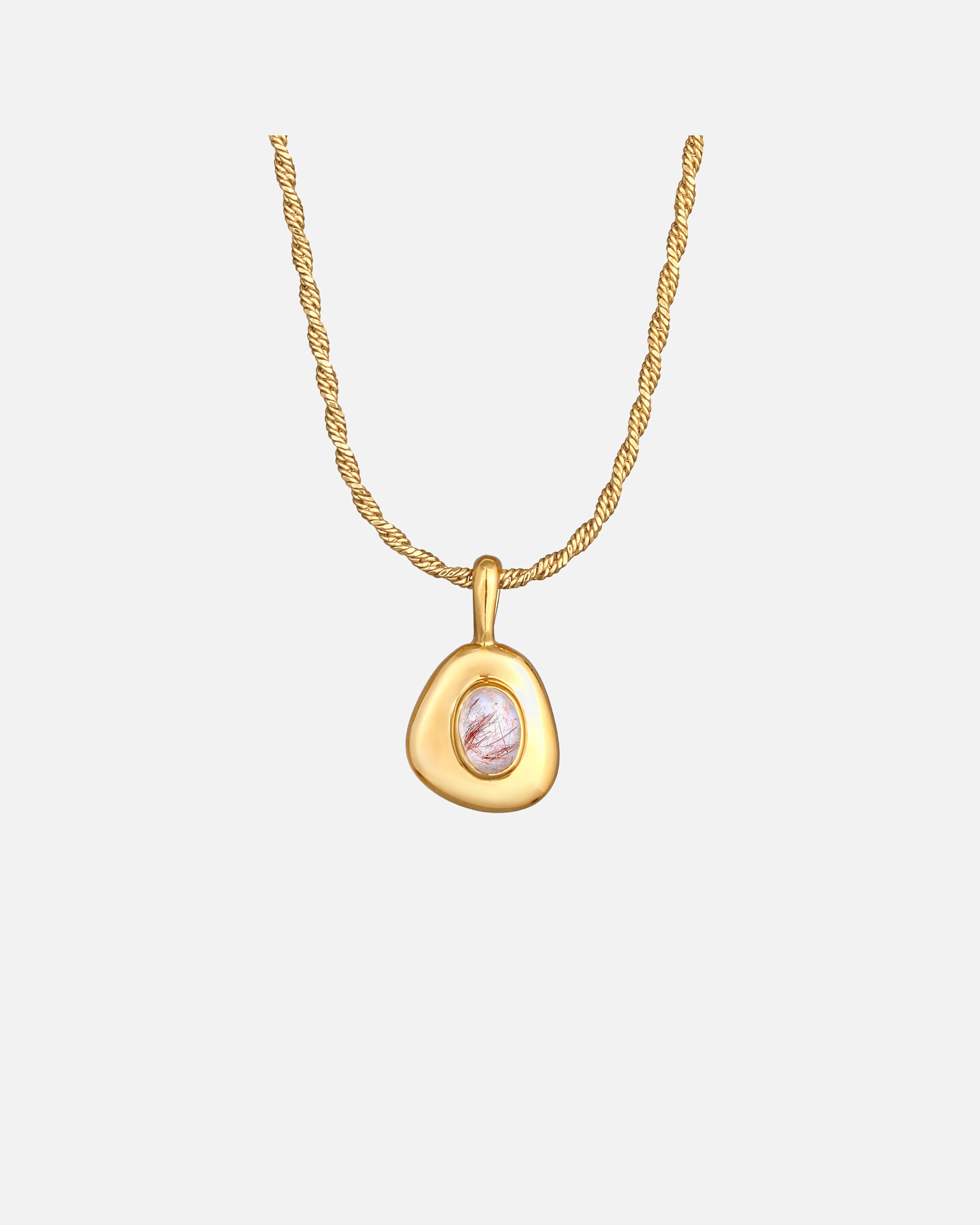Elli PREMIUM Pendentif femme élégant avec pierre précieuse de quartz en argent sterling 925 plaqué or