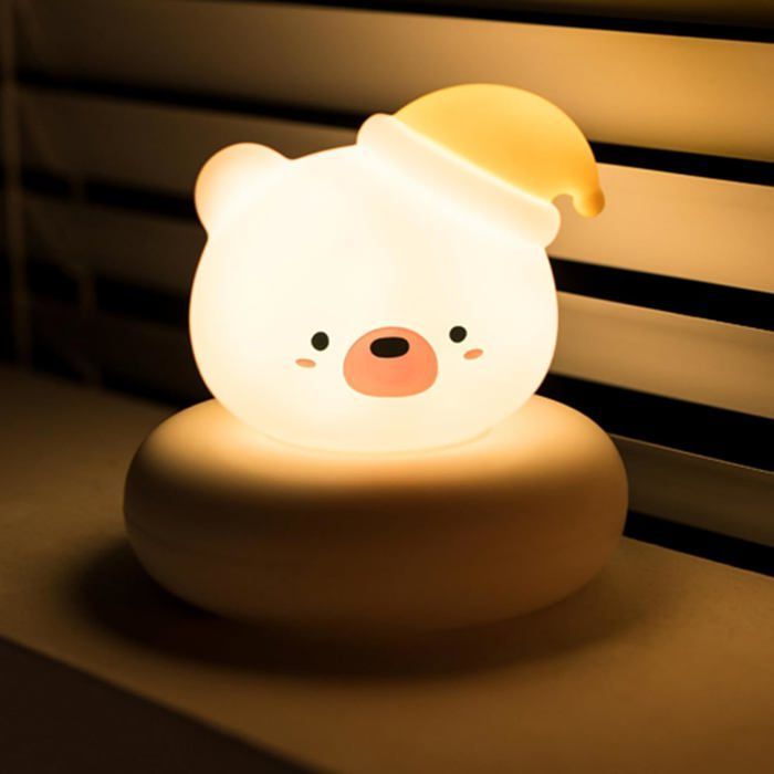 Lámpara de noche recargable con forma de oso para bebé, lámpara de noche para habitación infantil, regalo para un niño de 1 año.