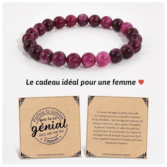 Gift for Women, Natural Stone Bracelet, Gift Idea for Teen Girls, Christmas Gifts for Women, Birthday Gift (Purple)
