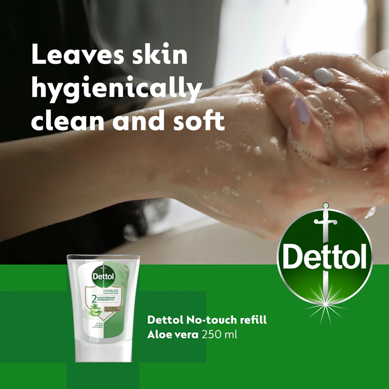 Dettol Soft on Skin navulling voor contactloze zeepdispenser, handige verpakking, Aloë Vera