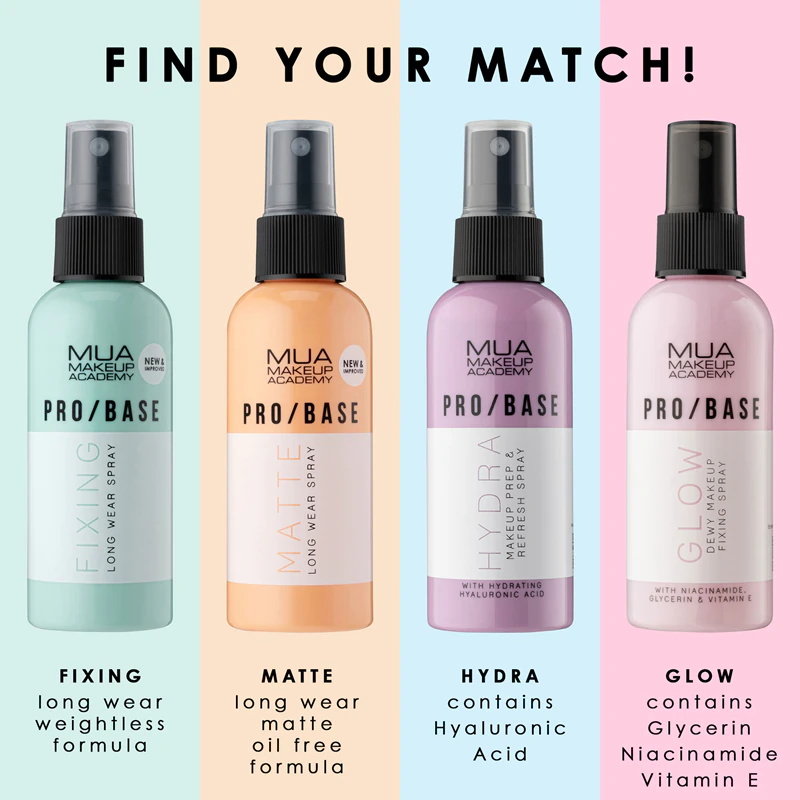 Spray fixador de maquiagem MUA Makeup Academy PRO/BASE Glow Dew