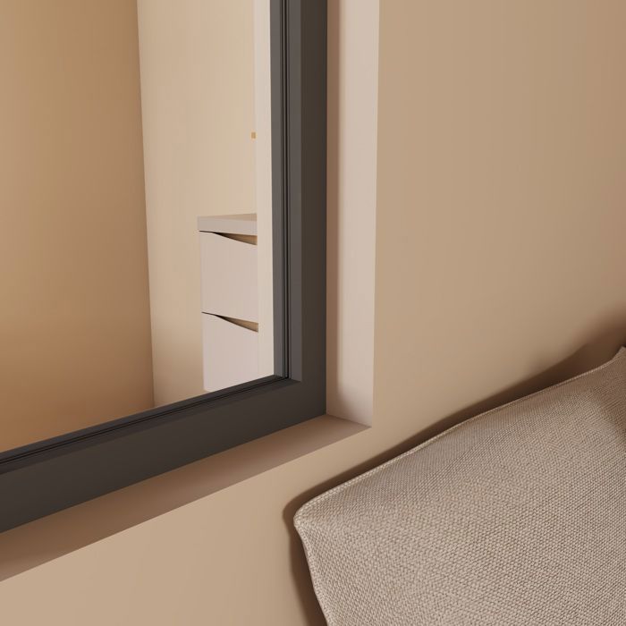 Verrière atelier en Alu - 63x108 cm - Noir - verre trempé - 2 vitrage Fixe - AICA