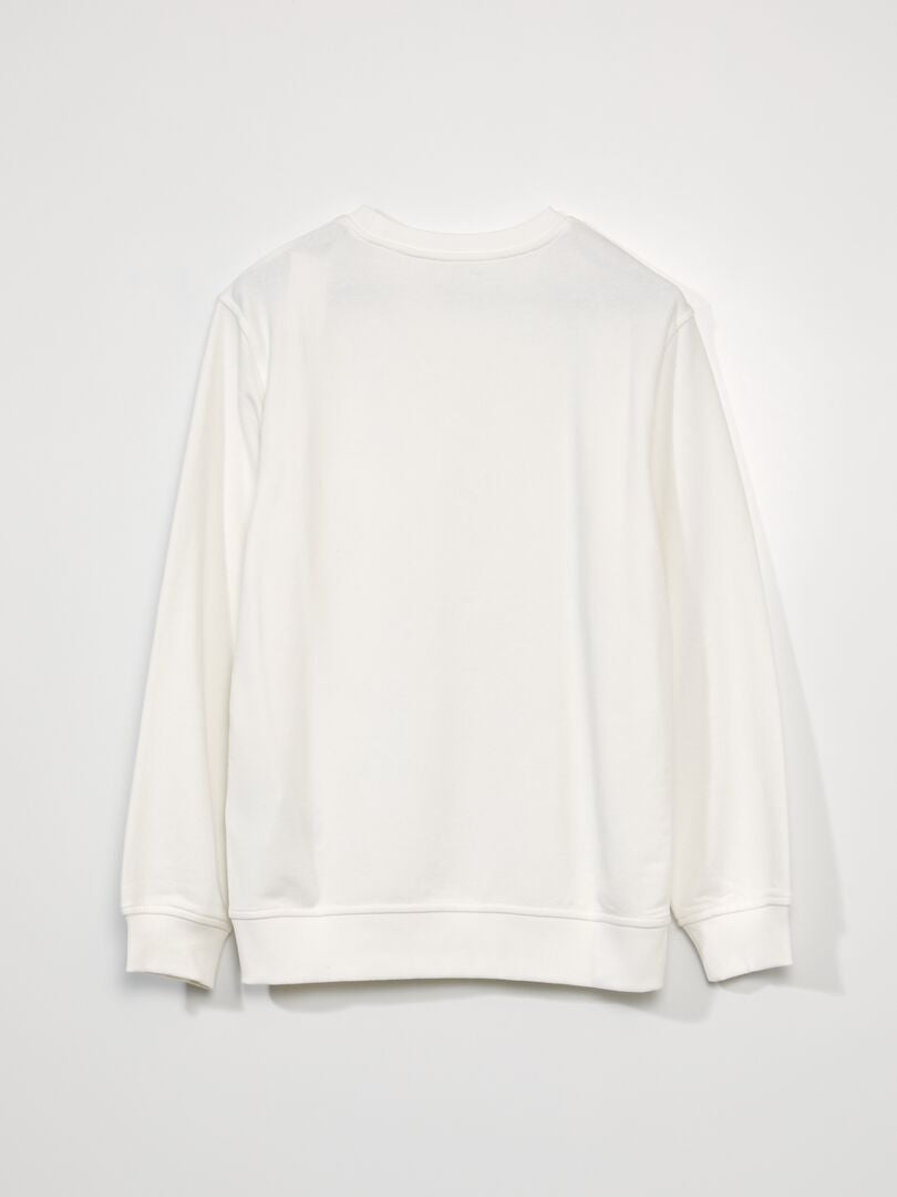 Fleece trui met borstzak - Wit