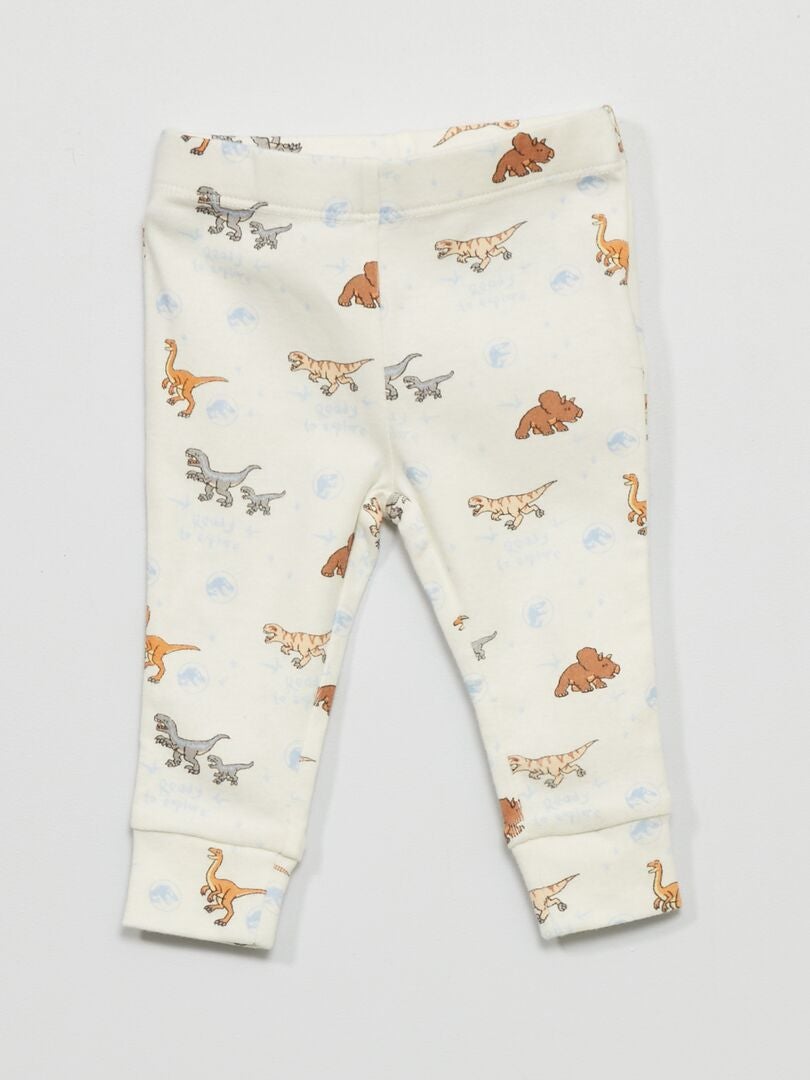 Conjunto Jurassic World de 3 peças: body, calça e babador - Branco