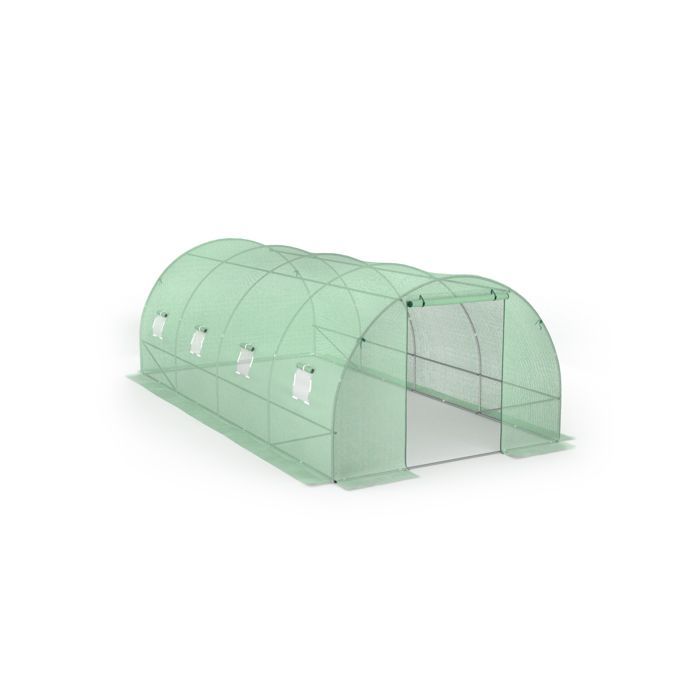 Estufa túnel de jardim de 18m² com cobertura reforçada
