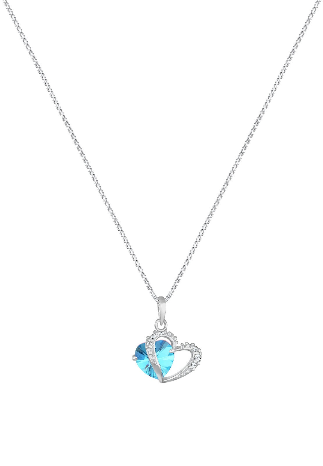 Elli Femmes avec pendentif cœur et cristaux en argent sterling 925 45 cm de long