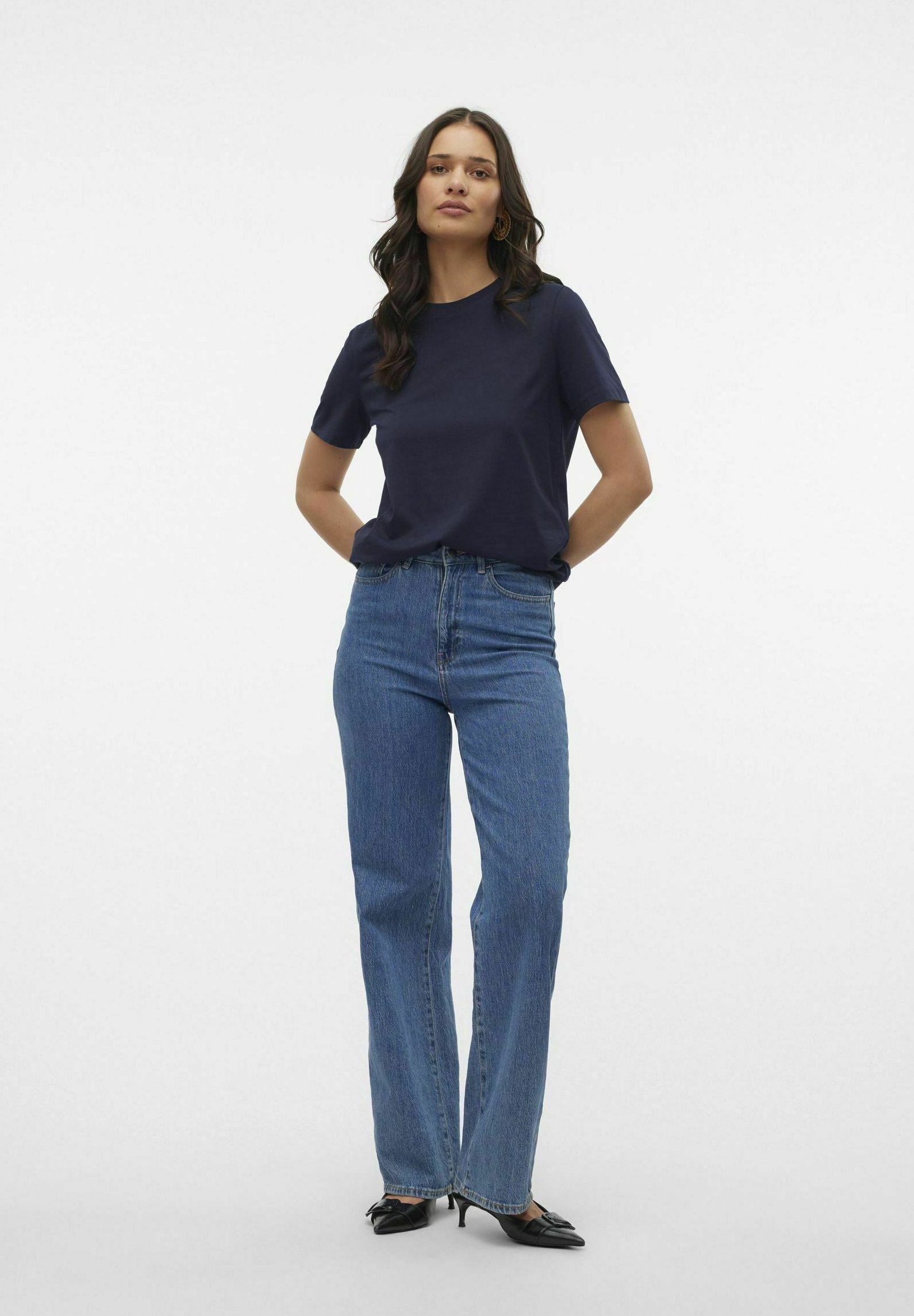 Vero Moda VMPAULINA - Basic T-shirt - nachtelijke hemel