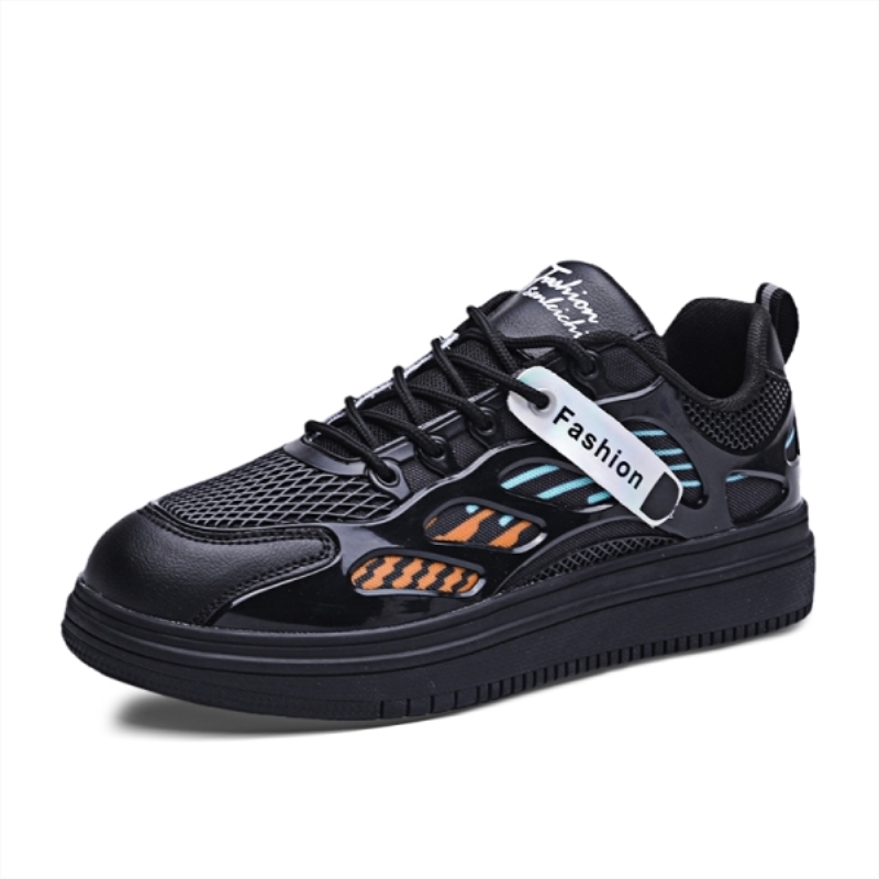 Sneakers basse da uomo in pelle, comode scarpe casual da esterno, scarpe alla moda per studenti.