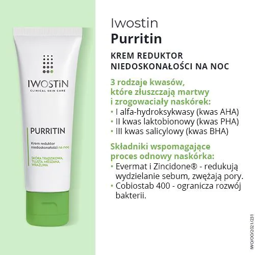 Iwostin Purritin Krem na noc Reduk. Niedoskon.