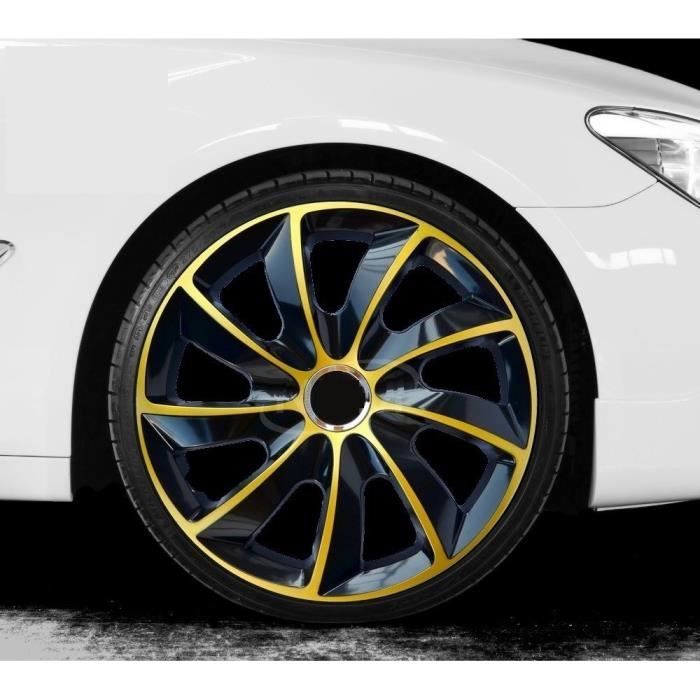 PAQUETE DE 4 TAPACUBOS STIG EXTRA DE 14 PULGADAS, DISEÑO DORADO