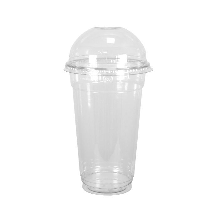 Shaker en plastique transparent 63 cL + couvercle dôme avec trou par 50