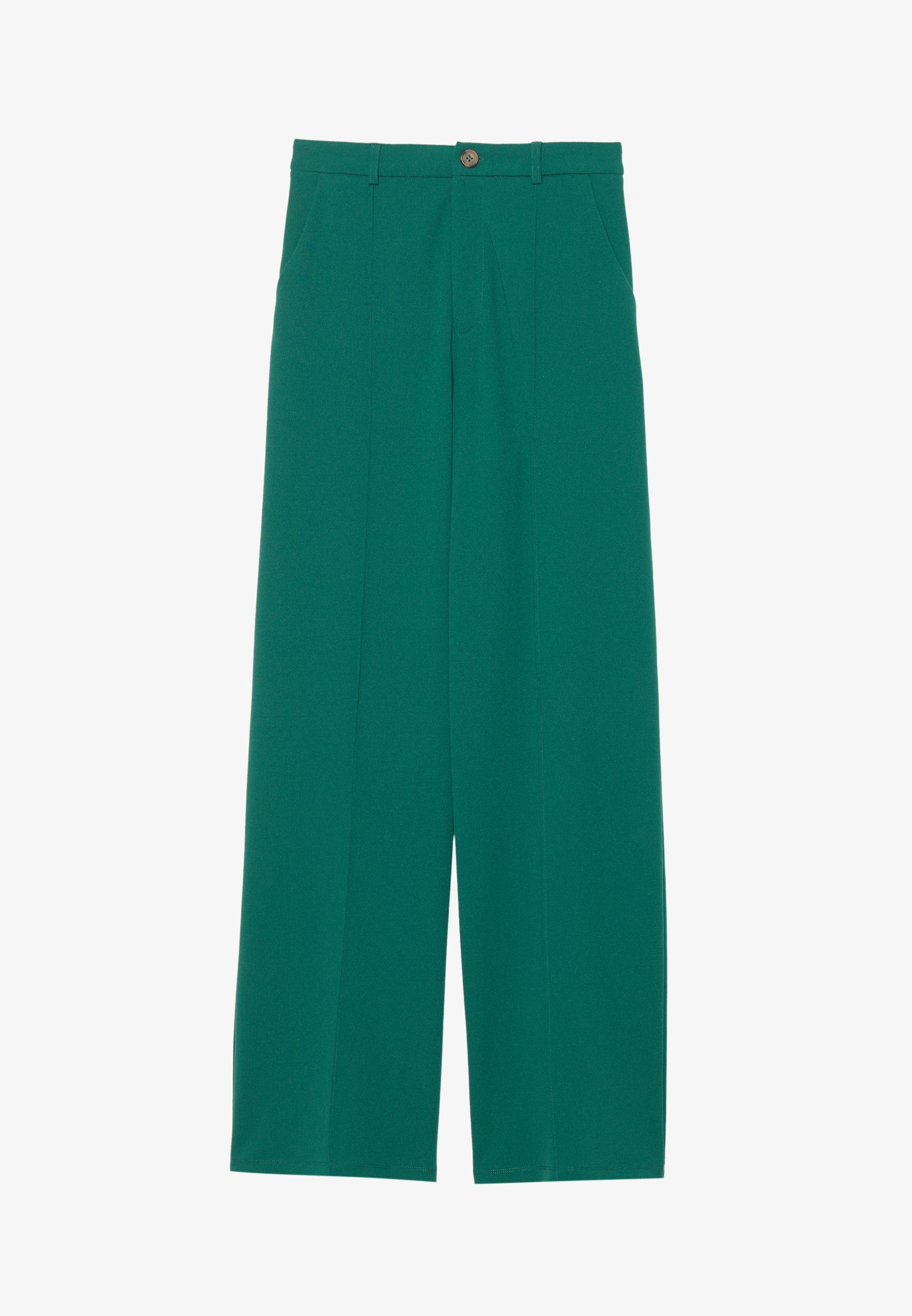 Even&Odd Getailleerde Broek met Wijde Pijpen - Evergreen