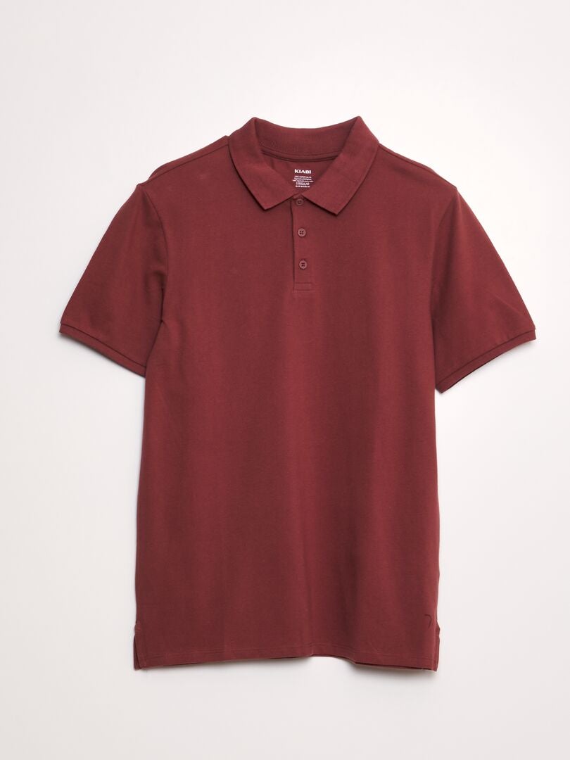 Polo piqué de algodão - VERMELHO