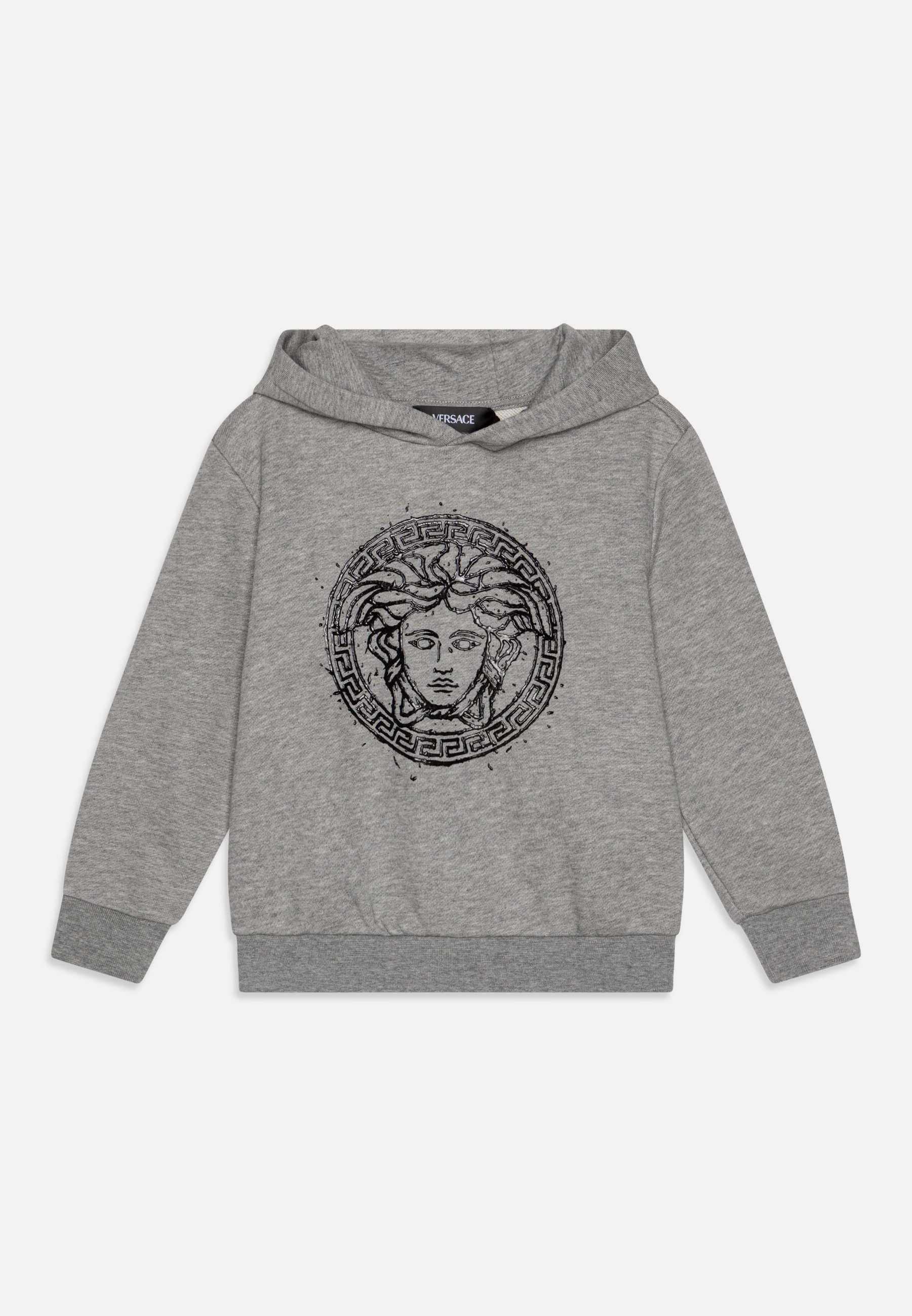 Sweat à capuche unisexe Versace BABY MELANGE MEDUSA SPLASH PRINT - gris chiné