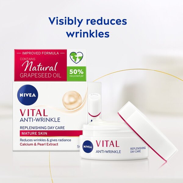 NIVEA Vital Anti-Wrinkle 65+ stiprinamasis dieninis kremas<br>50ml
