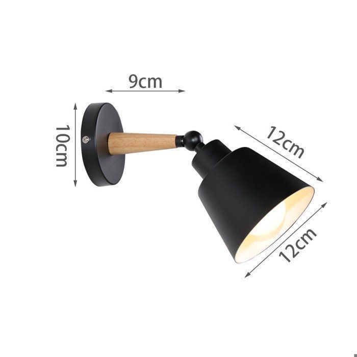 Applique Murale Vintage Industrielle Luminaire Plafonnier E27 en Métal Réglable Lampe Murale Interieur pour Chambre Restaurant Noir