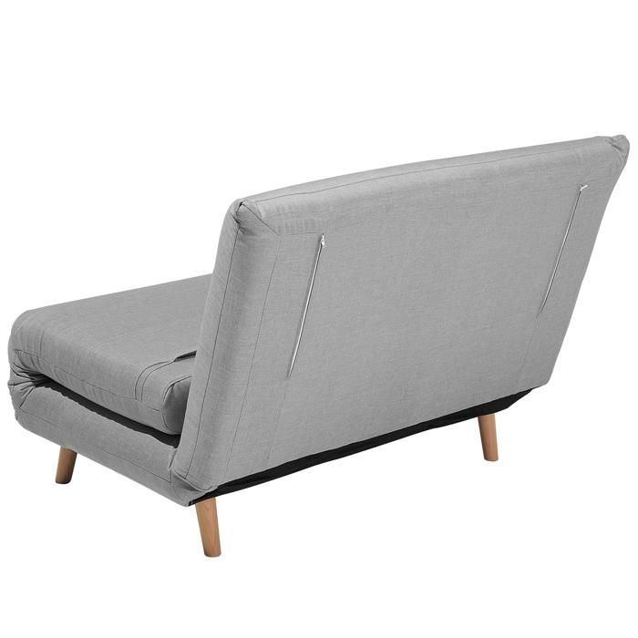 Sofá convertible en tela gris claro - BELIANI - SETTEN - 1 plaza - Reversible - Uso diario