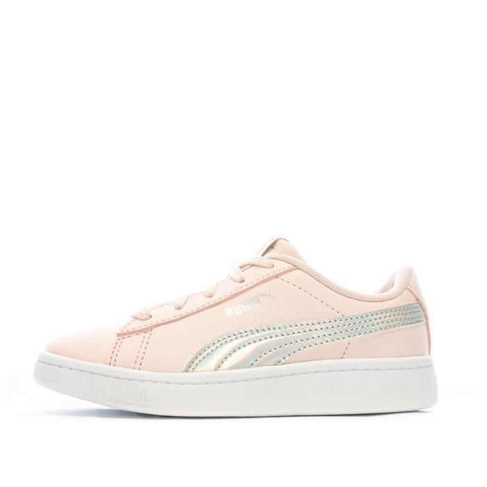 Puma Vikky Rainbow Girls' Pink/Grey Glitter Sneakers