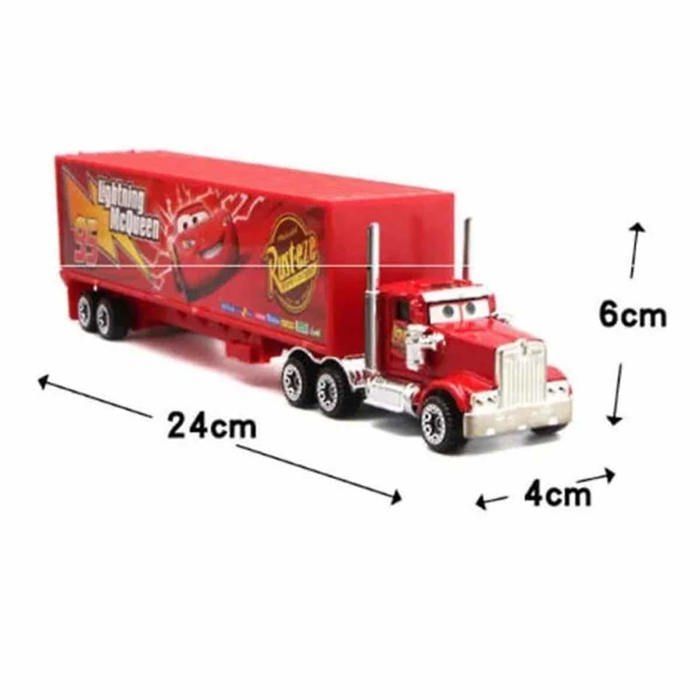 Cars 2 Rayo McQueen Racer Bil & Mack Lastbil Presentador Caja Set
