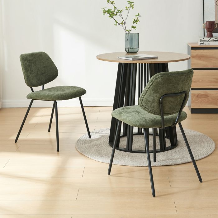 Juego de 2 sillas de comedor Köma de color verde oscuro