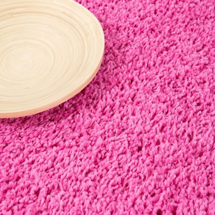 Tapis - VIMODA - Prime Shaggy - 140x200 cm - Rose - Style contemporain
