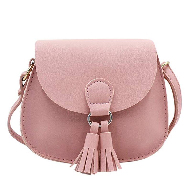 Sac bandoulière mignon à pompon en forme de chat, petit porte-monnaie, sac messager, sacoche bandoulière pour enfants et filles, couleur rose D (4,7 x 3,9)