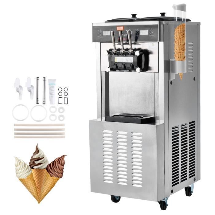 Eismaschine - VEVOR - Italienische Eismaschine mit 3 Geschmacksrichtungen, 34-44 l/h, LED-Bedienfeld, Nachtkühlung