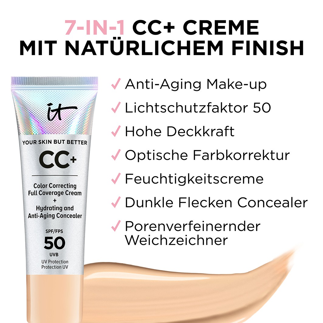Crème CC IT Cosmetics Your Skin But Better - Format voyage - LSF 50+ - 12 ml