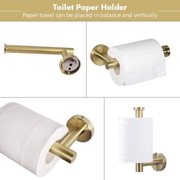 5-piece stainless steel bathroom accessory set, bathroom towel rack, gold