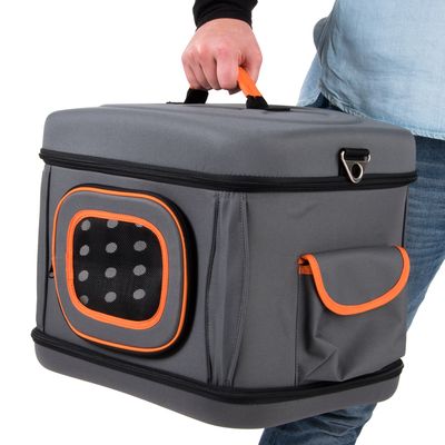Bolsa de transporte dobrável - Cinza e Laranja